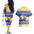 Personalized Bosnia and Herzegovina Christmas Couples Matching Off The Shoulder Long Sleeve Dress and Hawaiian Shirt Coat Of Arms Srecan Bozic - Wonder Print Shop
