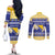 Personalized Bosnia and Herzegovina Christmas Couples Matching Off The Shoulder Long Sleeve Dress and Long Sleeve Button Shirt Coat Of Arms Srecan Bozic - Wonder Print Shop