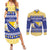 Personalized Bosnia and Herzegovina Christmas Couples Matching Summer Maxi Dress and Long Sleeve Button Shirt Coat Of Arms Srecan Bozic - Wonder Print Shop