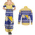 Personalized Bosnia and Herzegovina Christmas Couples Matching Summer Maxi Dress and Long Sleeve Button Shirt Coat Of Arms Srecan Bozic - Wonder Print Shop