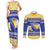 Personalized Bosnia and Herzegovina Christmas Couples Matching Tank Maxi Dress and Long Sleeve Button Shirt Coat Of Arms Srecan Bozic - Wonder Print Shop