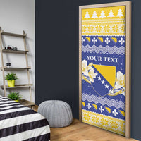 Personalized Bosnia and Herzegovina Christmas Door Cover Coat Of Arms Srecan Bozic - Wonder Print Shop