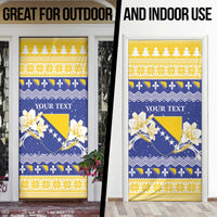 Personalized Bosnia and Herzegovina Christmas Door Cover Coat Of Arms Srecan Bozic - Wonder Print Shop