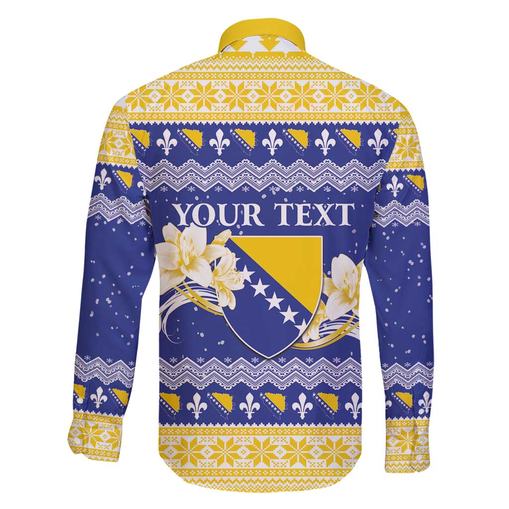 Personalized Bosnia and Herzegovina Christmas Family Matching Mermaid Dress and Hawaiian Shirt Coat Of Arms Srecan Bozic - Wonder Print Shop