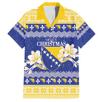 Personalized Bosnia and Herzegovina Christmas Family Matching Tank Maxi Dress and Hawaiian Shirt Coat Of Arms Srecan Bozic - Wonder Print Shop