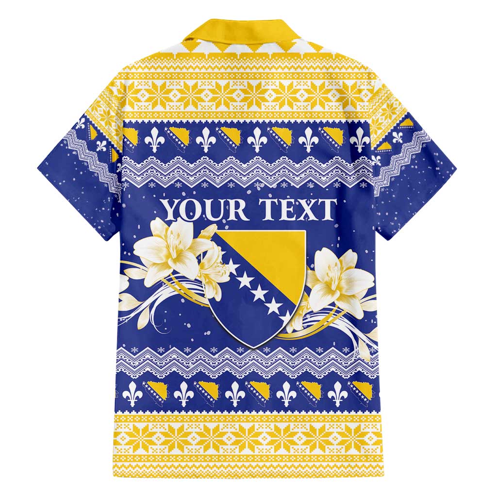 Personalized Bosnia and Herzegovina Christmas Family Matching Tank Maxi Dress and Hawaiian Shirt Coat Of Arms Srecan Bozic - Wonder Print Shop