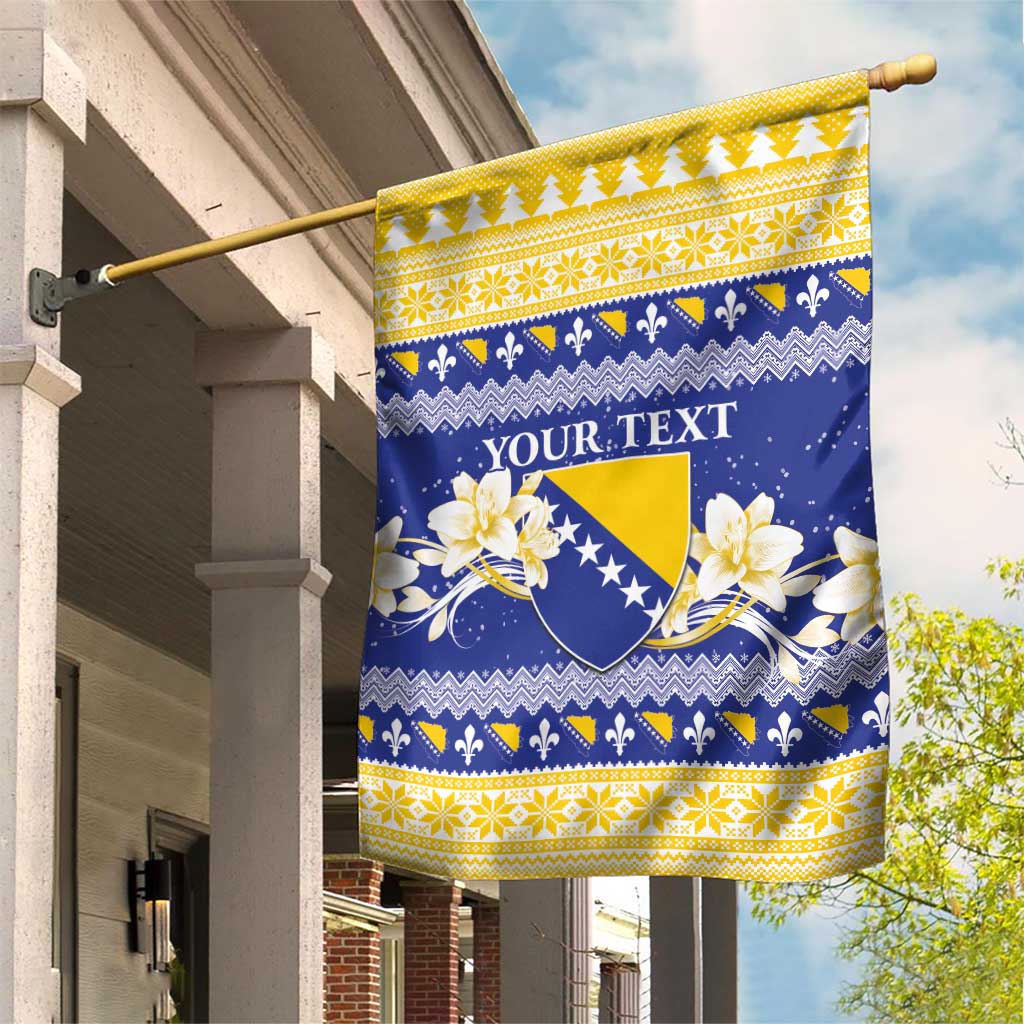 Personalized Bosnia and Herzegovina Christmas Garden Flag Coat Of Arms Srecan Bozic - Wonder Print Shop