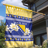 Personalized Bosnia and Herzegovina Christmas Garden Flag Coat Of Arms Srecan Bozic - Wonder Print Shop