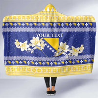 Personalized Bosnia and Herzegovina Christmas Hooded Blanket Coat Of Arms Srecan Bozic - Wonder Print Shop