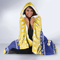 Personalized Bosnia and Herzegovina Christmas Hooded Blanket Coat Of Arms Srecan Bozic - Wonder Print Shop