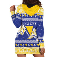 Personalized Bosnia and Herzegovina Christmas Hoodie Dress Coat Of Arms Srecan Bozic - Wonder Print Shop