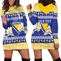 Personalized Bosnia and Herzegovina Christmas Hoodie Dress Coat Of Arms Srecan Bozic - Wonder Print Shop