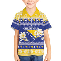 Personalized Bosnia and Herzegovina Christmas Kid Hawaiian Shirt Coat Of Arms Srecan Bozic - Wonder Print Shop