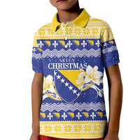 Personalized Bosnia and Herzegovina Christmas Kid Polo Shirt Coat Of Arms Srecan Bozic - Wonder Print Shop