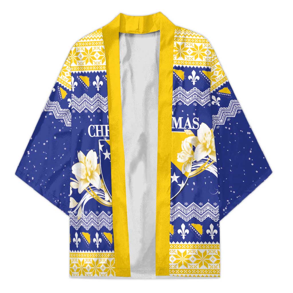 Personalized Bosnia and Herzegovina Christmas Kimono Coat Of Arms Srecan Bozic - Wonder Print Shop