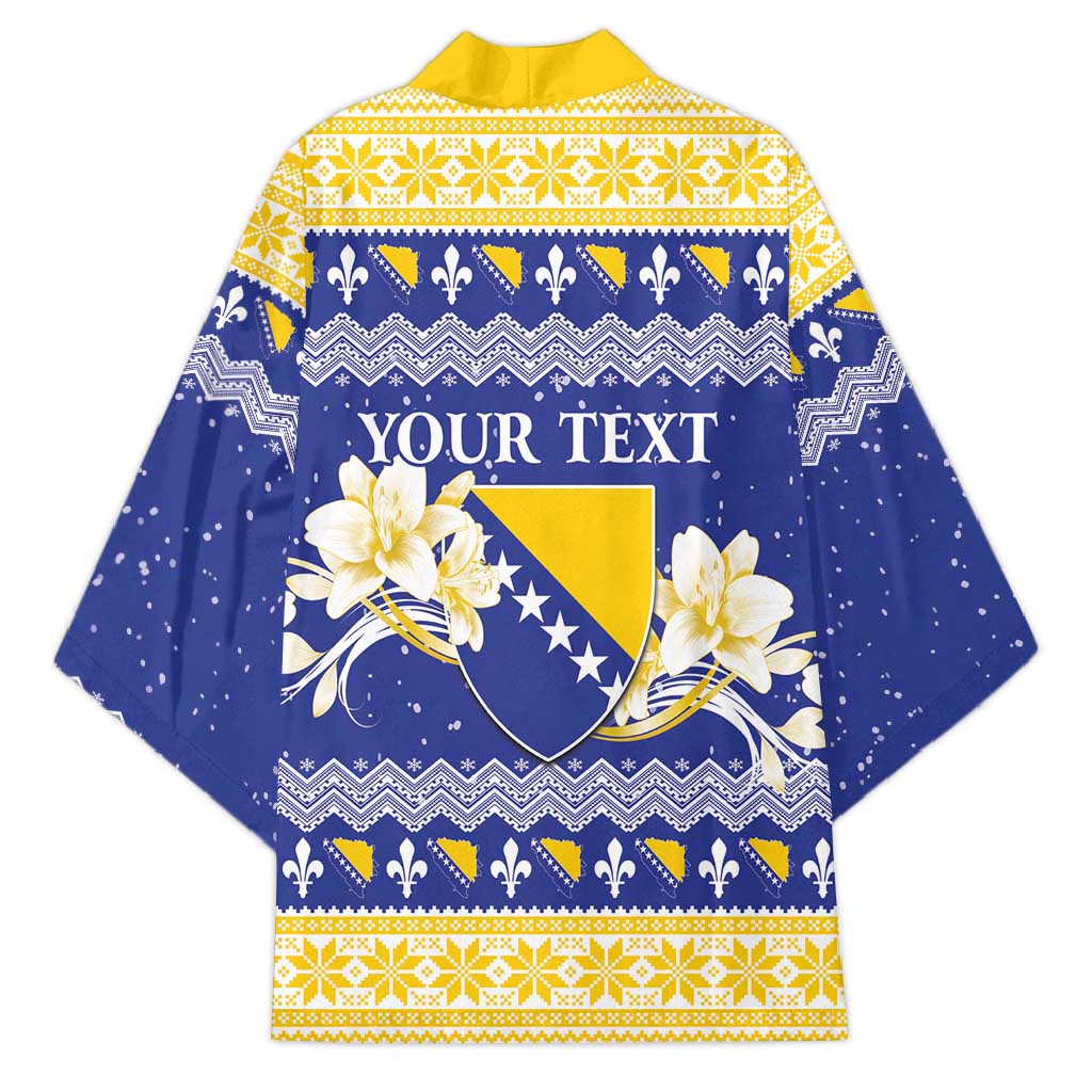 Personalized Bosnia and Herzegovina Christmas Kimono Coat Of Arms Srecan Bozic - Wonder Print Shop