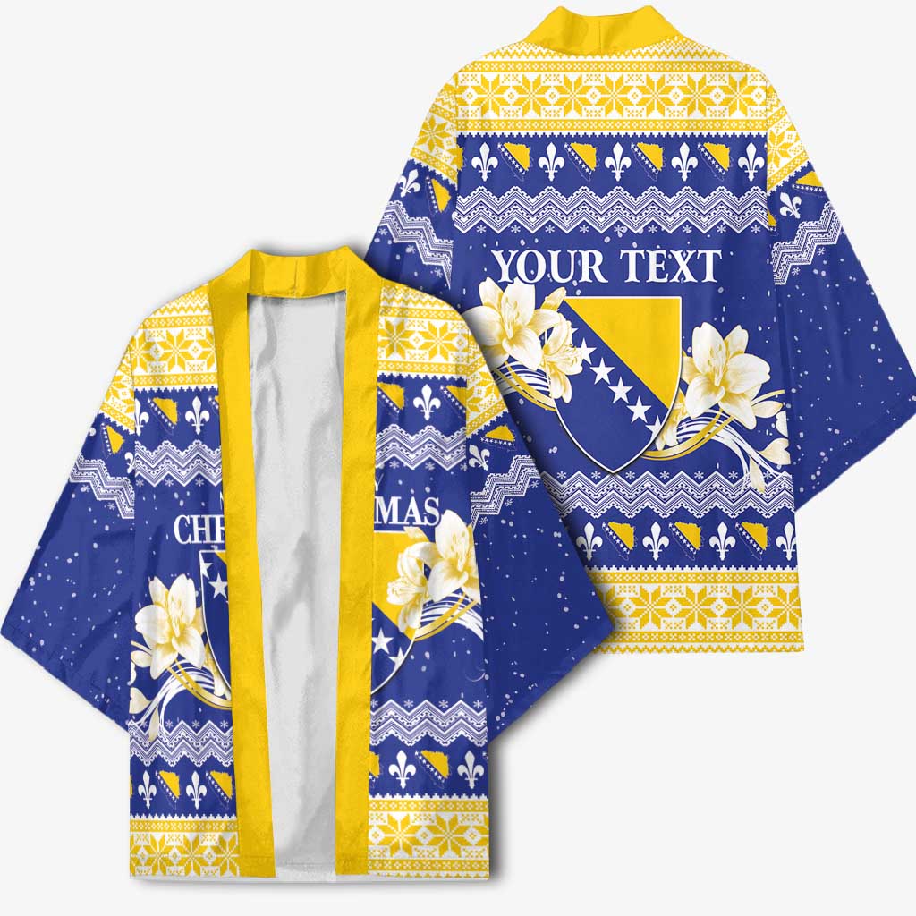 Personalized Bosnia and Herzegovina Christmas Kimono Coat Of Arms Srecan Bozic - Wonder Print Shop