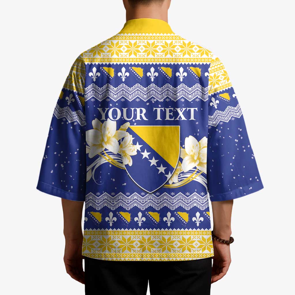 Personalized Bosnia and Herzegovina Christmas Kimono Coat Of Arms Srecan Bozic - Wonder Print Shop