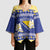 Personalized Bosnia and Herzegovina Christmas Kimono Sleeve Blouse Coat Of Arms Srecan Bozic - Wonder Print Shop