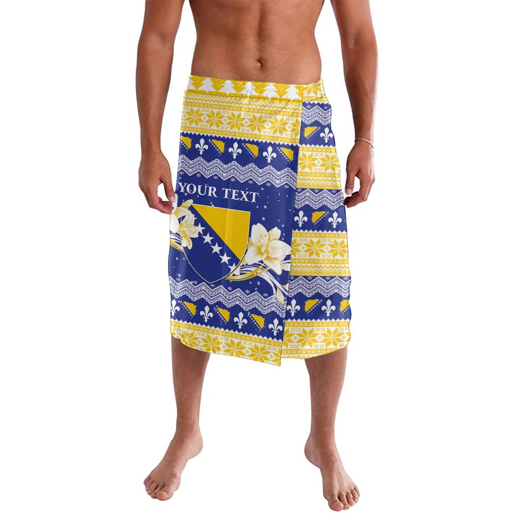 Personalized Bosnia and Herzegovina Christmas Lavalava Coat Of Arms Srecan Bozic - Wonder Print Shop