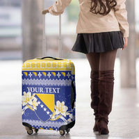Personalized Bosnia and Herzegovina Christmas Luggage Cover Coat Of Arms Srecan Bozic - Wonder Print Shop