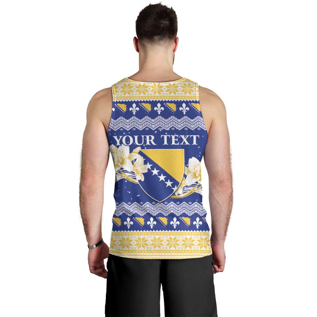Personalized Bosnia and Herzegovina Christmas Men Tank Top Coat Of Arms Srecan Bozic - Wonder Print Shop