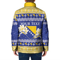 Personalized Bosnia and Herzegovina Christmas Padded Jacket Coat Of Arms Srecan Bozic - Wonder Print Shop
