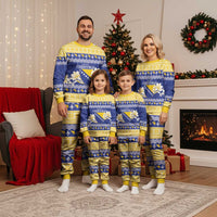 Personalized Bosnia and Herzegovina Christmas Pajama Set Coat Of Arms Srecan Bozic - Wonder Print Shop