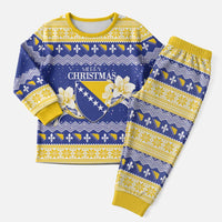 Personalized Bosnia and Herzegovina Christmas Pajama Set Coat Of Arms Srecan Bozic - Wonder Print Shop