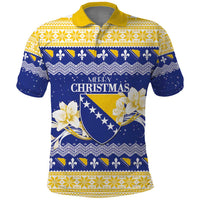 Personalized Bosnia and Herzegovina Christmas Polo Shirt Coat Of Arms Srecan Bozic - Wonder Print Shop
