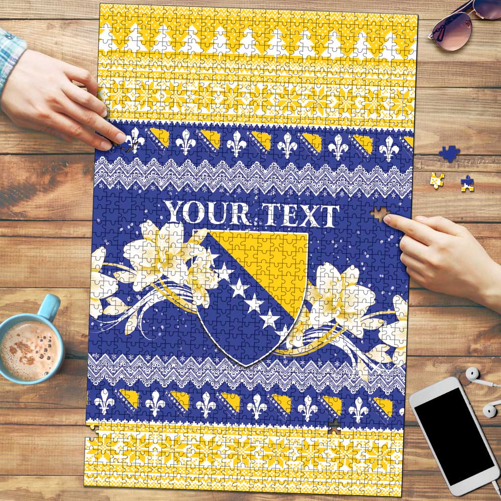 Personalized Bosnia and Herzegovina Christmas Puzzle Coat Of Arms Srecan Bozic - Wonder Print Shop