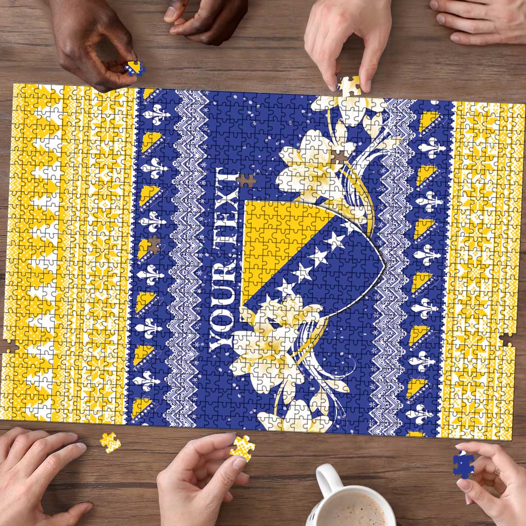 Personalized Bosnia and Herzegovina Christmas Puzzle Coat Of Arms Srecan Bozic - Wonder Print Shop