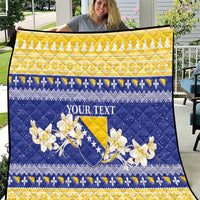 Personalized Bosnia and Herzegovina Christmas Quilt Coat Of Arms Srecan Bozic - Wonder Print Shop