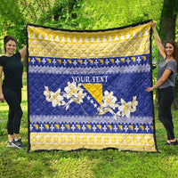 Personalized Bosnia and Herzegovina Christmas Quilt Coat Of Arms Srecan Bozic - Wonder Print Shop