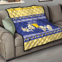 Personalized Bosnia and Herzegovina Christmas Quilt Coat Of Arms Srecan Bozic - Wonder Print Shop