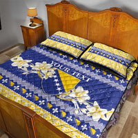 Personalized Bosnia and Herzegovina Christmas Quilt Bed Set Coat Of Arms Srecan Bozic - Wonder Print Shop
