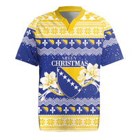 Personalized Bosnia and Herzegovina Christmas Rugby Jersey Coat Of Arms Srecan Bozic - Wonder Print Shop