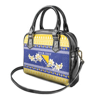 Personalized Bosnia and Herzegovina Christmas Shoulder Handbag Coat Of Arms Srecan Bozic - Wonder Print Shop