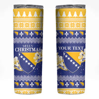 Personalized Bosnia and Herzegovina Christmas Skinny Tumbler Coat Of Arms Srecan Bozic - Wonder Print Shop