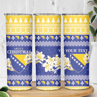Personalized Bosnia and Herzegovina Christmas Skinny Tumbler Coat Of Arms Srecan Bozic - Wonder Print Shop