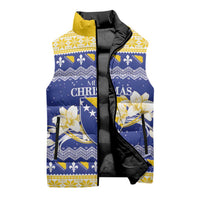 Personalized Bosnia and Herzegovina Christmas Sleeveless Puffer Jacket Coat Of Arms Srecan Bozic - Wonder Print Shop