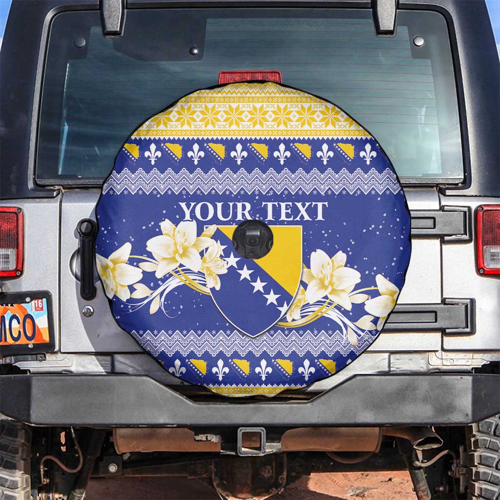 Personalized Bosnia and Herzegovina Christmas Spare Tire Cover Coat Of Arms Srecan Bozic - Wonder Print Shop