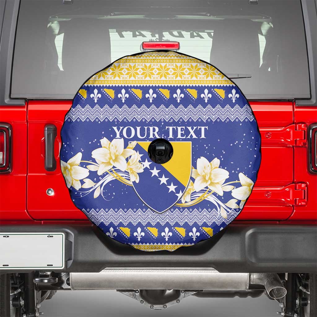 Personalized Bosnia and Herzegovina Christmas Spare Tire Cover Coat Of Arms Srecan Bozic - Wonder Print Shop