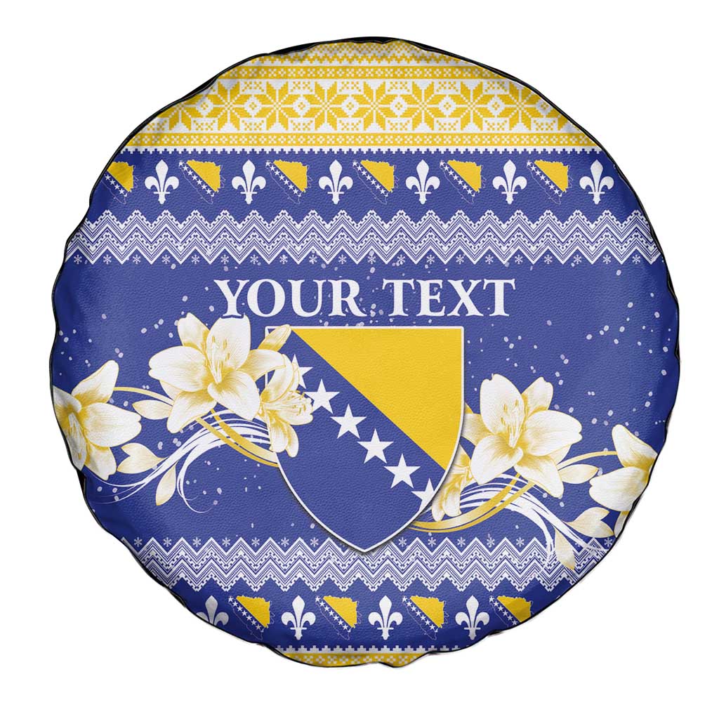 Personalized Bosnia and Herzegovina Christmas Spare Tire Cover Coat Of Arms Srecan Bozic - Wonder Print Shop