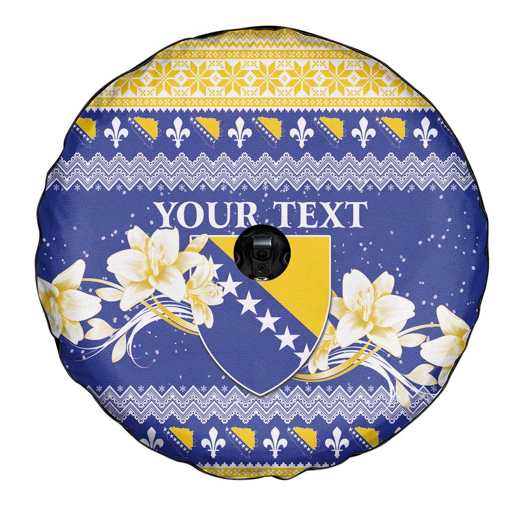 Personalized Bosnia and Herzegovina Christmas Spare Tire Cover Coat Of Arms Srecan Bozic - Wonder Print Shop