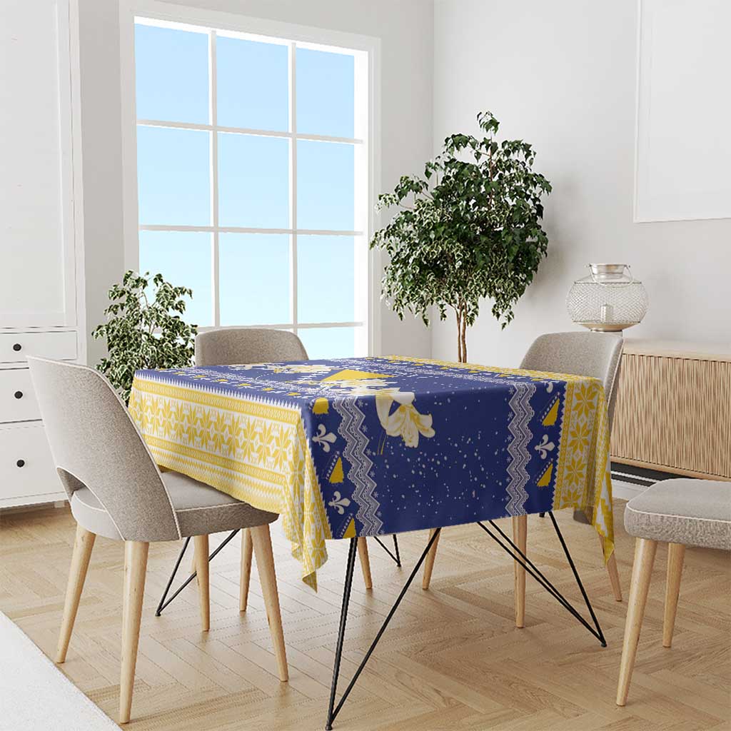 Personalized Bosnia and Herzegovina Christmas Tablecloth Coat Of Arms Srecan Bozic - Wonder Print Shop
