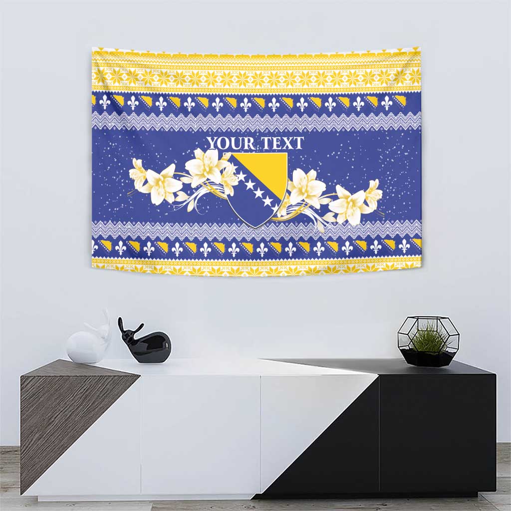 Personalized Bosnia and Herzegovina Christmas Tapestry Coat Of Arms Srecan Bozic - Wonder Print Shop