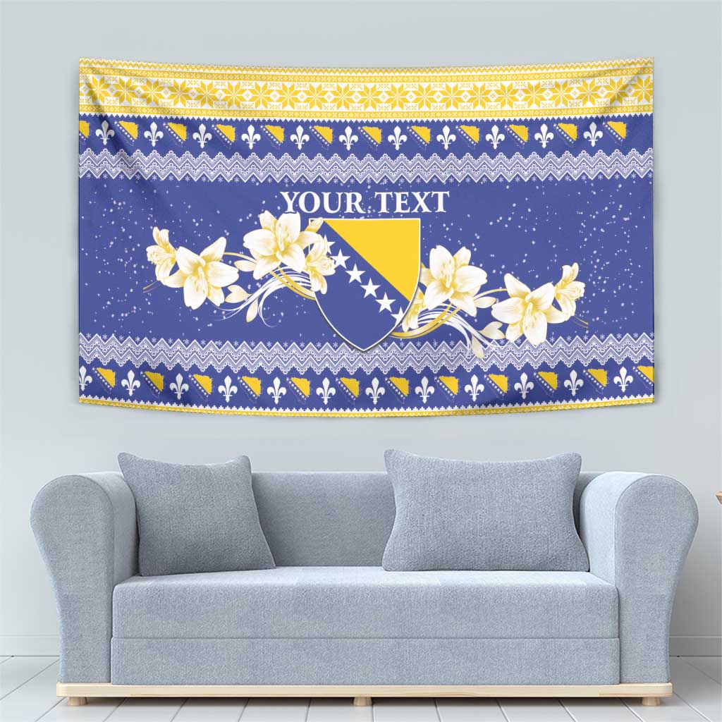 Personalized Bosnia and Herzegovina Christmas Tapestry Coat Of Arms Srecan Bozic - Wonder Print Shop