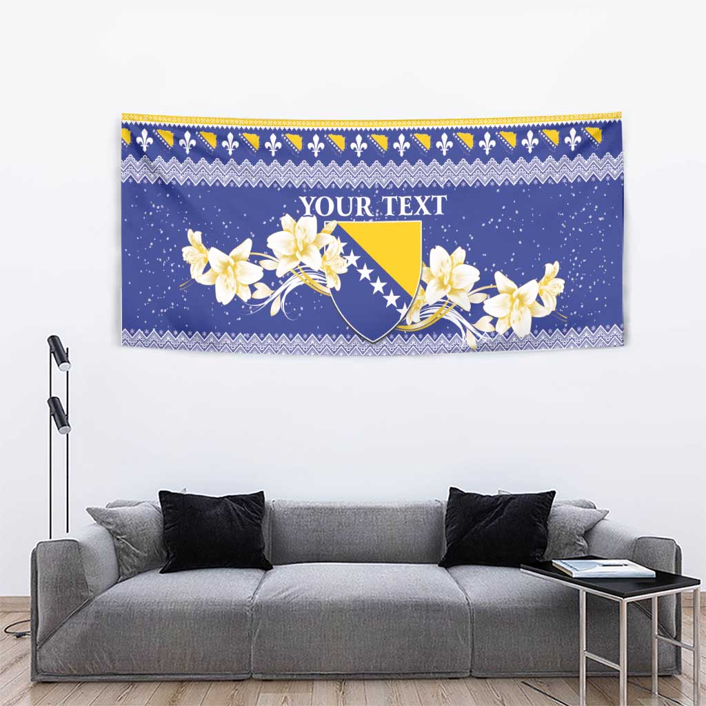 Personalized Bosnia and Herzegovina Christmas Tapestry Coat Of Arms Srecan Bozic - Wonder Print Shop