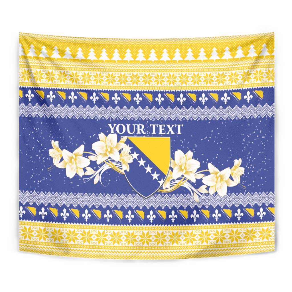 Personalized Bosnia and Herzegovina Christmas Tapestry Coat Of Arms Srecan Bozic - Wonder Print Shop